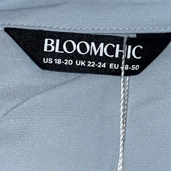 Bloomchic Plus Size LightBlue Lapel Collar Button Detail Blouse size 18-20 - Picture 5 of 10